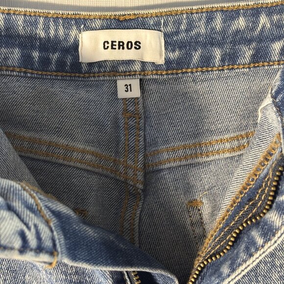 Ceros Womens High-Rise Acid Wash Denim Jeans Size 31 Relaxed Fit - Picture 3 of 9